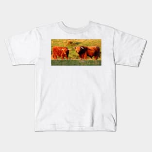 Highland Cows in the Sun Kids T-Shirt